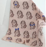 Chipmunk Rabbit Bear Deer Bunny Squirrel Patterned Fabric, Cute, Kids, Sewing, Quilt made in Korea by Half Yard