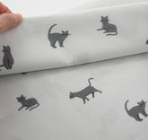 Russian Blue Cat Kitten Patterned Fabric made in Korea by the Half Yard Digital Textile Printing