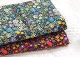 Mini Petite Flowers Night Color Patterned Fabric made in Korea by the Half Yard