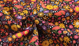Mini Petite Flowers Night Color Patterned Fabric made in Korea by the Half Yard
