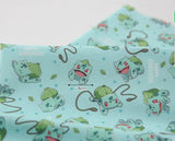 ポケットモンスター、ポケモン、フシギダネのキャラクターのライセンス生地(韓国製、半ヤード単位)