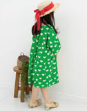 Greenery Simple Flower Patterned Fabric made in Korea by Half Yard