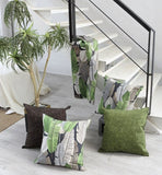 韓国製のボタニカルバナナの葉をプリントしたオックスフォード生地(半ヤード単位)