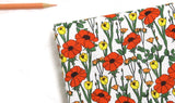 Poppy Flowers Patterned Fabric made in Korea by the Half Yard