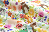 Flower Garden Animals Patterned Fabric made in Korea by Half Yard Digital Textile Printing
