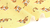 Kawaii Baby Tiger patterned Fabric made in Korea by Half Yard Digital Textile Printing