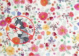 Ethnic Fox Flower Garden Patterned Fabric made in Korea by Half Yard Digital Textile Printing