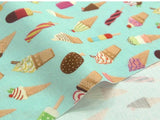 Ice Cream Cone patterned Fabric made in Korea by Half Yard DTP(Digital Textile Printing) Method