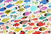 Fish Patterned Oxford Fabric made in Korea by the Half Yard