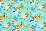 Oriental Lions Tigers Monkeys Birds in the Forest Fabric for Clothworks by the Half Yard