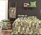 韓国製のボタニカルバナナの葉をプリントしたオックスフォード生地(半ヤード単位)