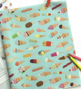 Ice Cream Cone patterned Fabric made in Korea by Half Yard DTP(Digital Textile Printing) Method