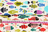 Fish Patterned Oxford Fabric made in Korea by the Half Yard