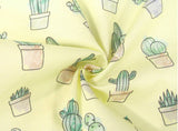 韓国製サボテン多肉植物柄生地 半ヤード