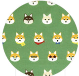 ハーフヤードデジタルテキスタイルプリントによる韓国製のかわいい柴犬、犬、子犬柄の生地