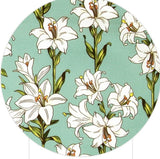 韓国製のユリの花柄生地(半ヤード単位)