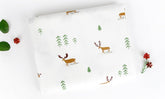 Reindeer Forest Patterned Baby Fabric made in Korea by the Half Yard