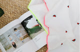 Embroidery Watermelon Patterned Cotton Fabric made in Korea 18" by 56" by Half Yard