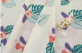 Tropical Flowers Monstera Patterned Fabric made in Korea by the Half Yard 18"X 52"(45Cm X135Cm) Cotton Linen