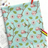 韓国製のマグノリアの花柄生地(半ヤード単位)