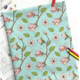 韓国製のマグノリアの花柄生地(半ヤード単位)