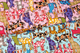 Cats Kittens Cotton Fabric printed in Korea by the Half Yard