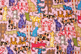 Cats Kittens Cotton Fabric printed in Korea by the Half Yard