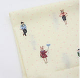 動物の星、猫、ウサギ、犬の模様、韓国製、ハーフヤード幅59インチ