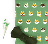 ハーフヤードデジタルテキスタイルプリントによる韓国製のかわいい柴犬、犬、子犬柄の生地