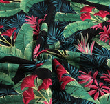 韓國半碼熱帶樹葉圖案布料數位紡織印花