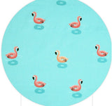 Flamingo Ring Buoy Patterned Fabric made in Korea by Half Yard