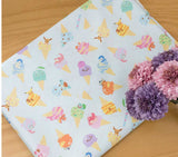 Pocket Monster, Pokemon, Icecream Cone Pikachu Character Fabric made in Korea by the Half Yard