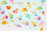 Pocket Monster, Pokemon, Icecream Cone Pikachu Character Fabric made in Korea by the Half Yard
