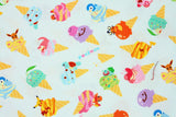 Pocket Monster, Pokemon, Icecream Cone Pikachu Character Fabric made in Korea by the Half Yard