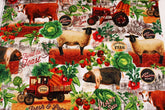 Farm Pig sheep Cow Tractor Truck Tomatoes Plant seed by Timeless Treasures Fabrics by the Half Yard Increments