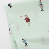 動物の星、猫、ウサギ、犬の模様、韓国製、ハーフヤード幅59インチ