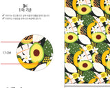 韓国製のトロピカルフルーツ柄生地(半ヤード単位)