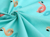 Flamingo Ring Buoy Patterned Fabric made in Korea by Half Yard
