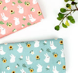 Rabbit Bunny Patterned Fabric made in Korea by the Half Yard Digital Textile Printing