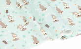 Baby Otter Patterned Fabric, Cute, Kids, Sewing, Quilt made in Korea by the Half Yard