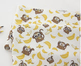 Monkey & Banana Patterned Fabric made in Korea by the Half Yard