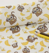 Monkey & Banana Patterned Fabric made in Korea by the Half Yard