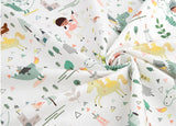 Dragon Unicorn Castle Patterned Fabric made in Korea by Half Yard Digital Textile Printing