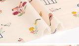 Birds Flowers House Patterned Fabric made in Korea by Half Yard Digital Textile Printing