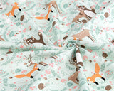Forest Animals Patterned Fabric made in Korea by Half Yard Digital Textile Printing