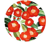 Watercolor Camellia flowers Patterned Fabric made in Korea by the Half Yard