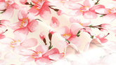 Watercolor Cherry Blossom flowers Patterned Fabric made in Korea by the Half Yard