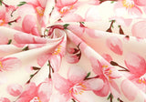 半碼韓國製造水彩櫻花花朵圖案布料