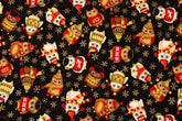 Glitter Novelty Owls Christmas Fabric made in the Henley Studio makower by the Half Yard
