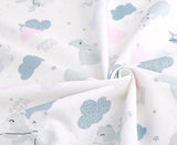 ハーフヤードデジタルテキスタイルプリントによる韓国製クマ雲柄生地